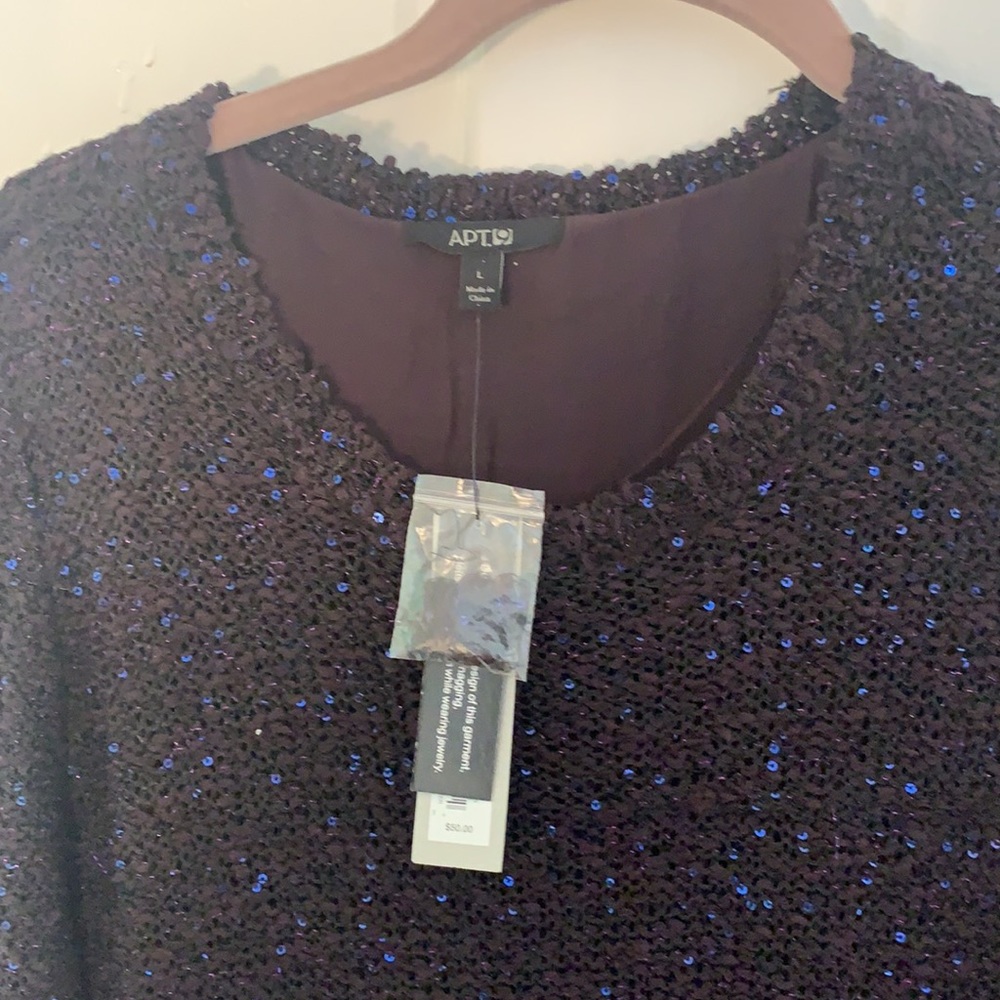 Sweater with sequins deep purple never worn. - Picture 2 of 3